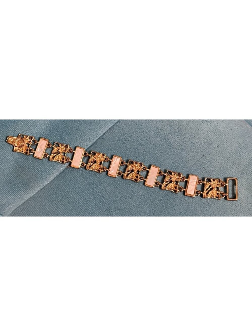 Vintage Premier Designs Bracelet Gold Tone Faux Mother of Pearl Magnetic